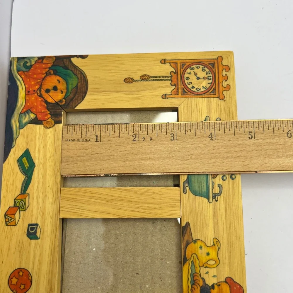 Vintage Cottage Wood‎ Double Picture Frame Bears 2x3